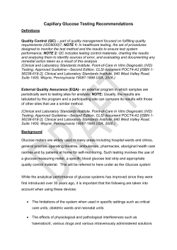 Capillary Glucose Testing Recommendations