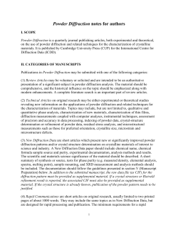 Notes for authors - The International Centre for Diffraction Data