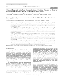 Cement-Implant Interface Contamination: Possible Reason of