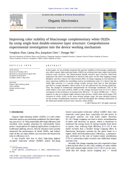 Improving color stability of blue/orange complementary white OLEDs