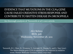 Evidence that mutations in the CLN3 gene cause failed oxidative