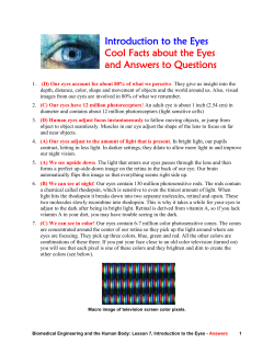 Introduction to the Eyes – Answers