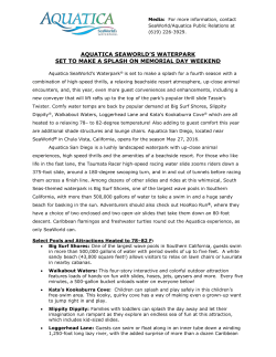 AQUATICA SAN DIEGO 2016 SEASON Page of 3 Media: For more