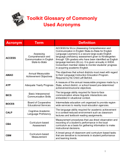 Glossary of Acronyms