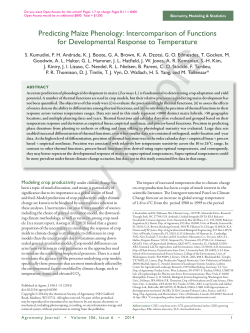 Predicting Maize Phenology: Intercomparison of