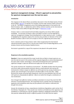 Spectrum management strategy &ndash; Ofcom`s approach to and priorities