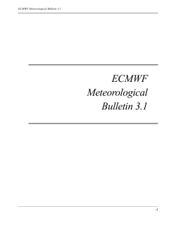ECMWF Meteorological Bulletin 3.1