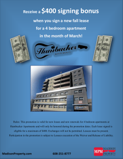 Receive a $400 signing bonus - Madison Property Management