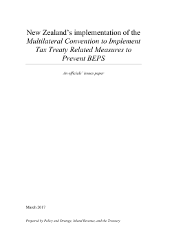 New Zealand`s implementation of the Multilateral Convention to