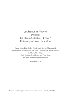 Calc/Physics Projects - University of New Hampshire
