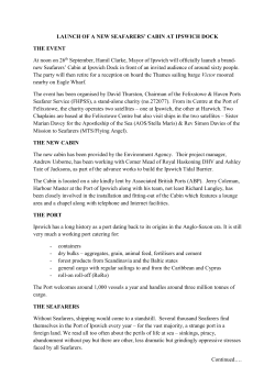 LAUNCH OF A NEW SEAFARERS` CABIN AT IPSWICH DOCK THE