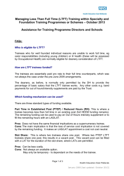 Managing Less Than Full Time - Health Education East Midlands