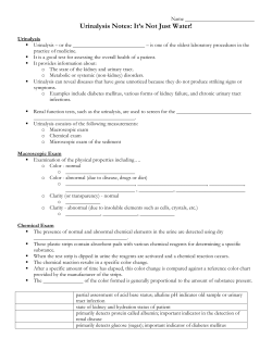 Urinalysis Notes (Handout)