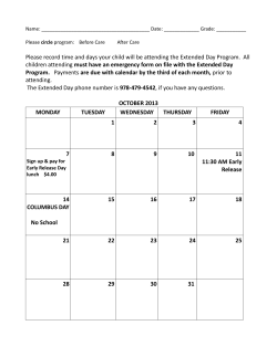 Please record time and days your child will be attending the