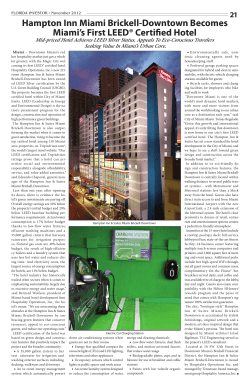 Hampton Inn Miami Brickell-Downtown Becomes Miami`s First LEED
