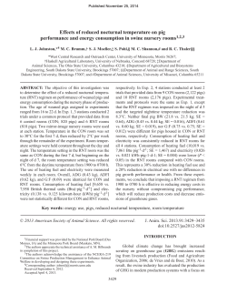 Effects of reduced nocturnal temperature on pig performance and