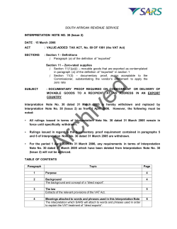 Interpretation Note 30 - Issue 2 - Documentary proof required on