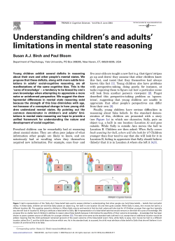 Understanding children`s and adults` limitations in mental state