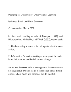 Pathological Outcomes of Observational Learning by Lones Smith