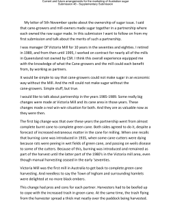 My letter of 5th November spoke about the ownership of sugar issue