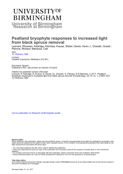 University of Birmingham Peatland bryophyte responses to