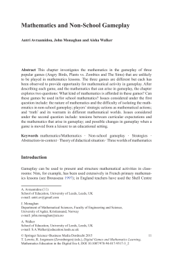 Mathematics and Non-School Gameplay