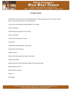 Pre Match Routine Ray Wehde: Former all american basketball