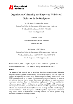 Organization Citizenship and Employee Withdrawal Behavior in the