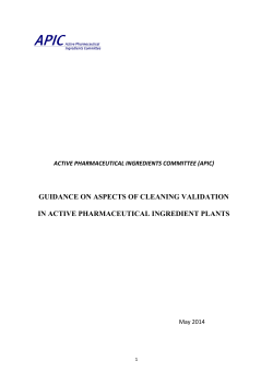 guidance on aspects of cleaning validation in active
