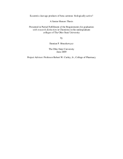 Eccentric cleavage products of beta carotene