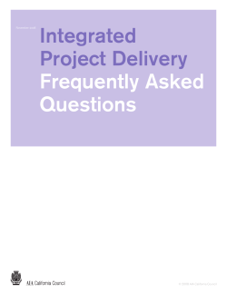 Integrated Project Delivery Frequently Asked Questions