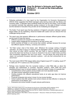 How Do Britain`s Schools and Pupils Perform? &ndash; A Look at the