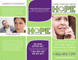 A Community Based Self Help Support Network for Parents of Acting