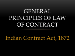 Law of contract - KLE Society`s Law College