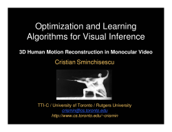 Optimization and Learning Algorithms for 3D Human Motion