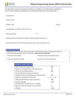 Battery Energy Storage System (BESS) Technical Data Form