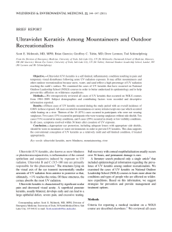 Ultraviolet Keratitis Among Mountaineers and Outdoor