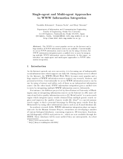 Single-agent and Multi-agent Approaches to WWW Information