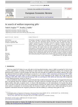In search of welfare-improving gifts European Economic Review
