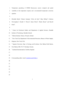 1 Temperature quenching of CDOM fluorescence sensors: temporal