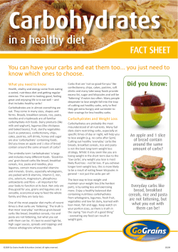 Carbs. in a healthy diet - Simply Nutrition Dietitians