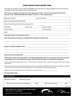 FOOD SERVICE DISCLOSURE FORM