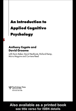 An Introduction to Applied Cognitive Psychology