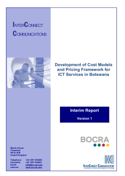 Cost Modelling Project Interim Report