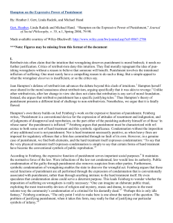 Hampton on the Expressive Power of Punishment By