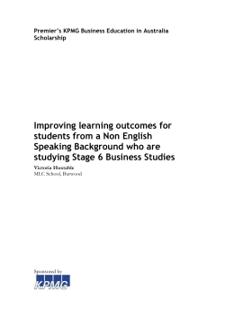 Premier`s KPMG Business Education in Australia Scholarship