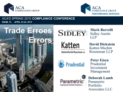 Trade Erroes Errors - Katten Muchin Rosenman LLP