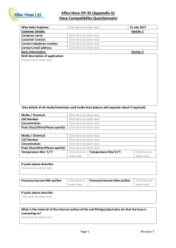 Aflex-Hose OP-35 (Appendix A) Hose Compatibility Questionnaire