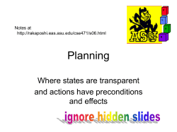 Planning - Subbarao Kambhampati