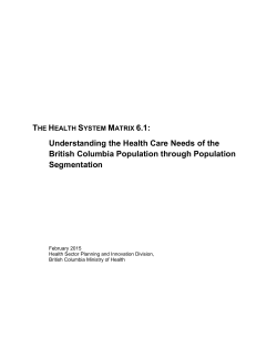 Health System Matrix 6.1 Definitions